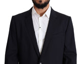 Dolce & Gabbana Black Wool Stretch Men Coat MARTINI Blazer