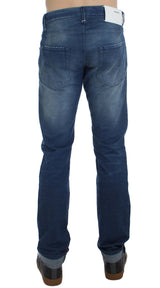 Acht Blue Wash Denim Cotton Stretch Slim Fit Jeans
