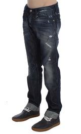 Acht Blue Cotton Regular Straight Fit Jeans