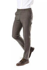 Uominitaliani Gray Wool Men Suit Pant