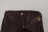 Acht Brown Cotton Straight Fit Men Casual Pants