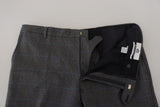 BENCIVENGA Gray Checkered Wool Dress Formal Pants