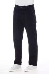 Alpha Studio Blue Cotton Men's Pant