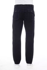 Alpha Studio Blue Cotton Men's Pant