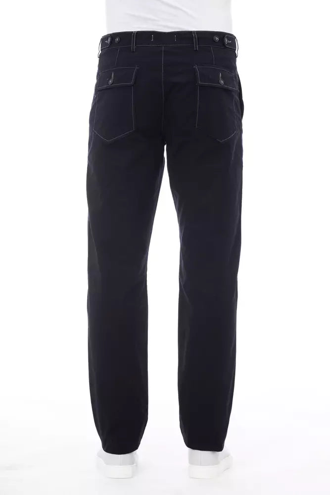 Alpha Studio Blue Cotton Men's Pant