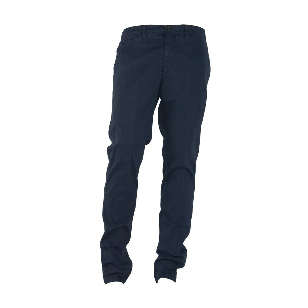Made in Italy Blue Cotton Men's Trouser