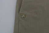 Daniele Alessandrini Beige Cotton Stretch Slim Fit Chinos