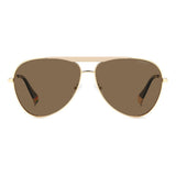 Polaroid Gold Stainless Steel Sunglasses
