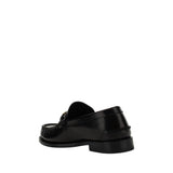 Versace Black Calf Leather Bos Taurus Slip-On Loafers