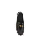 Versace Black Calf Leather Bos Taurus Slip-On Loafers