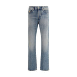 Versace Blue Cotton Straight-Leg Jeans