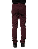 CYCLE Maroon Cotton Stretch Skinny Fit Men Denim Jeans