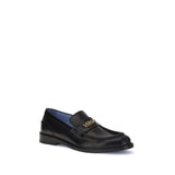 Versace Black Calf Leather Bos Taurus Slip-On Loafers