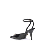 Versace Black Calf Leather Bos Taurus Pumps
