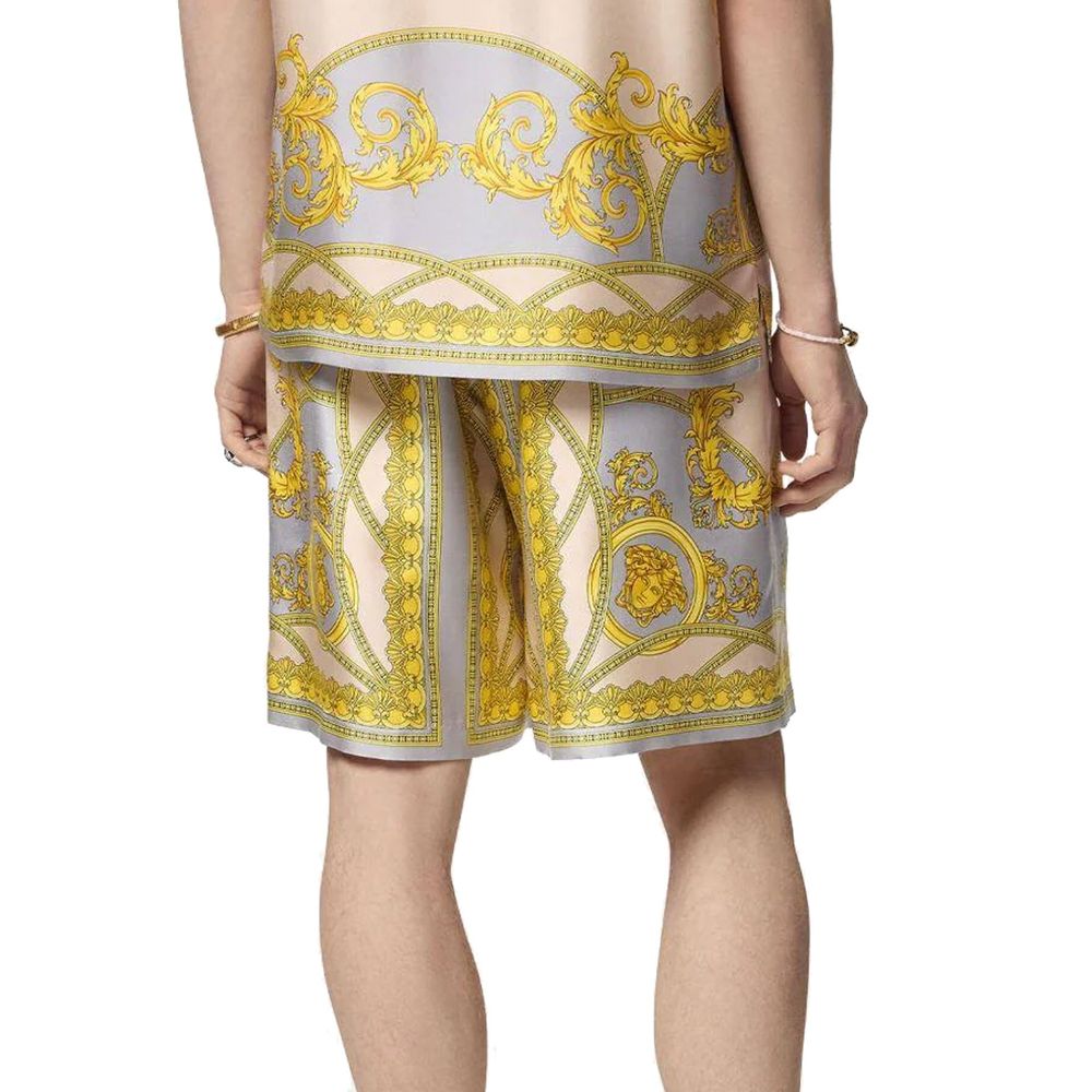 Versace Gray Silk Short And Mini Shorts