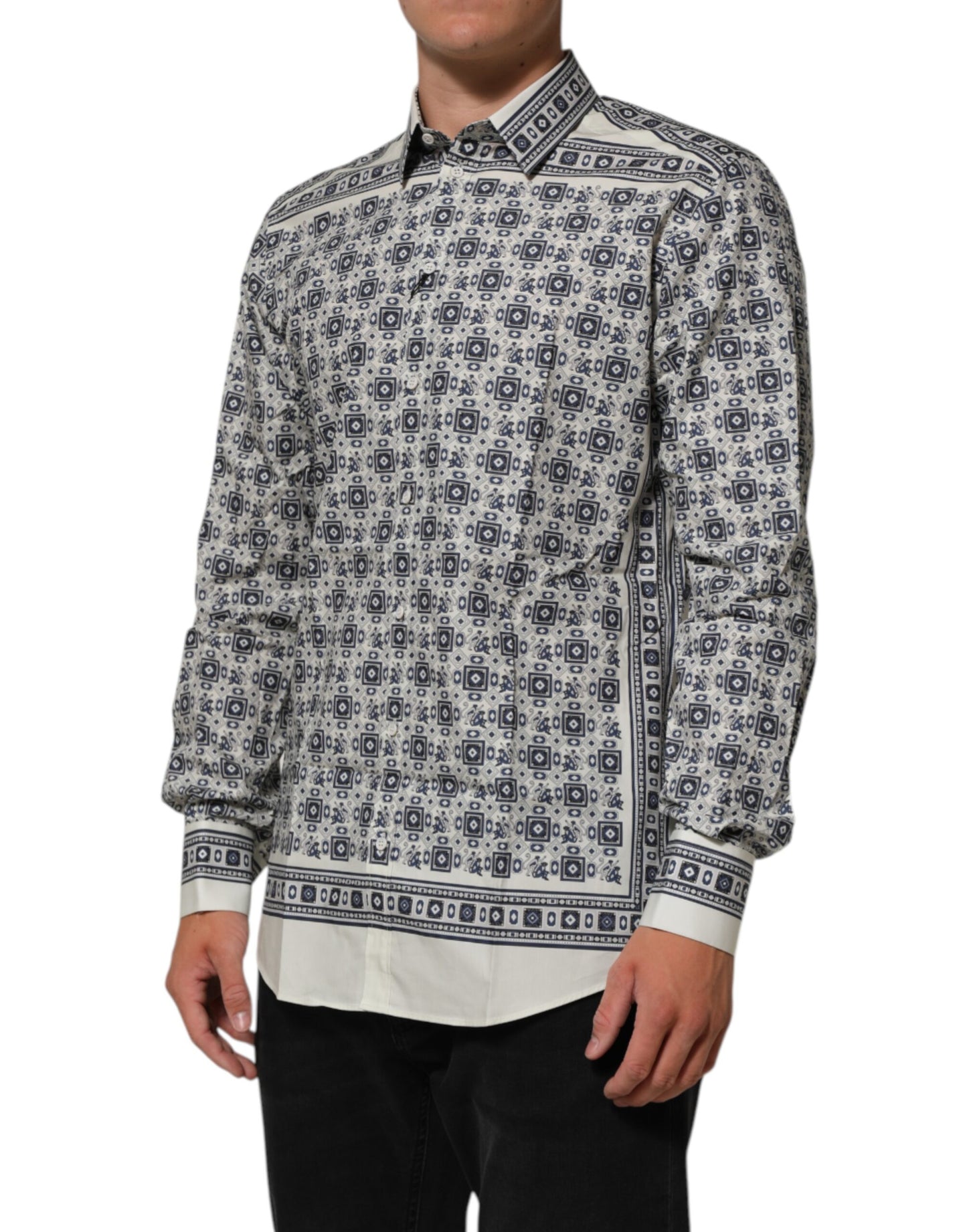 Dolce & Gabbana Multicolor Monkey Tie Print GOLD Dress Shirt