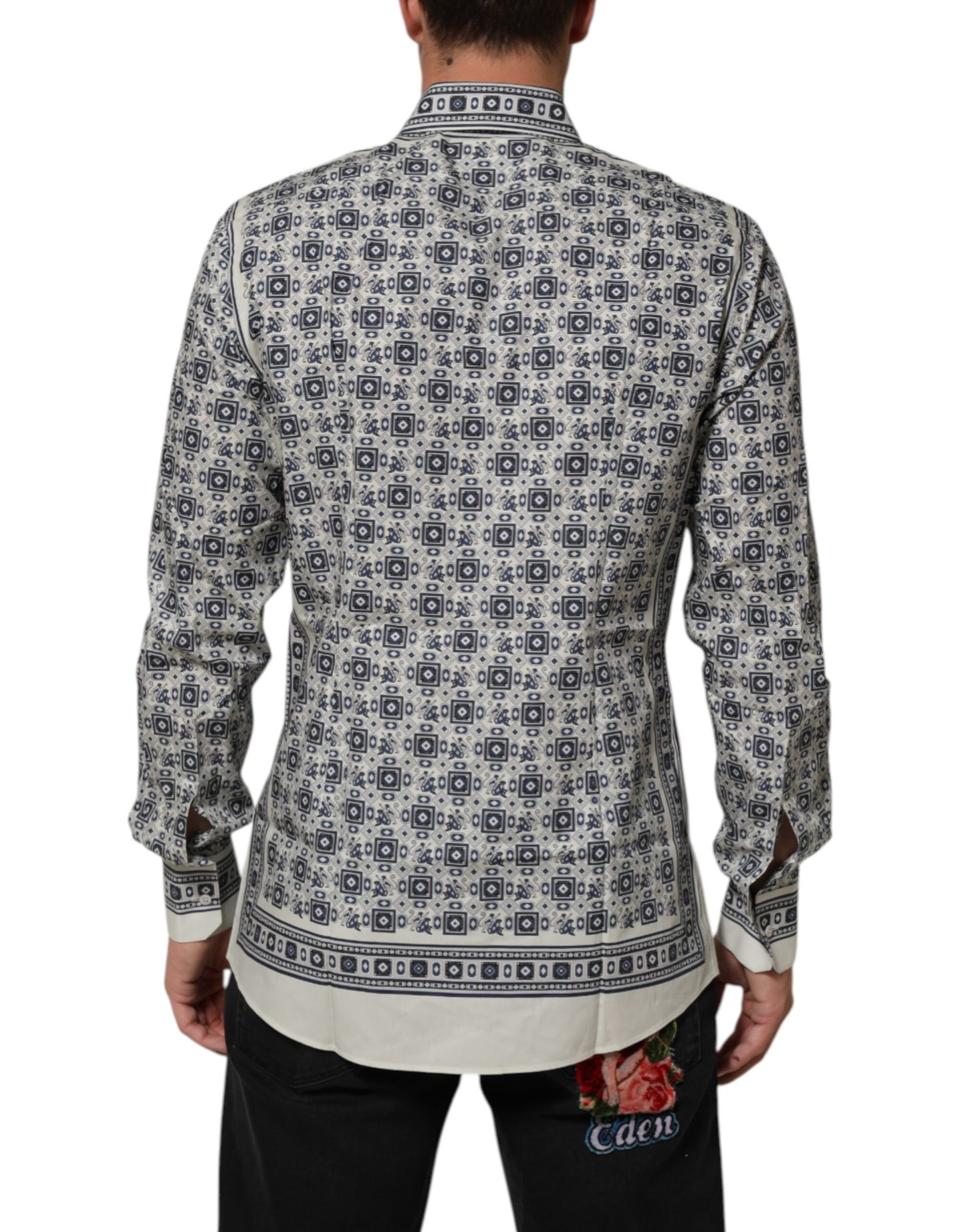 Dolce & Gabbana Multicolor Monkey Tie Print GOLD Dress Shirt