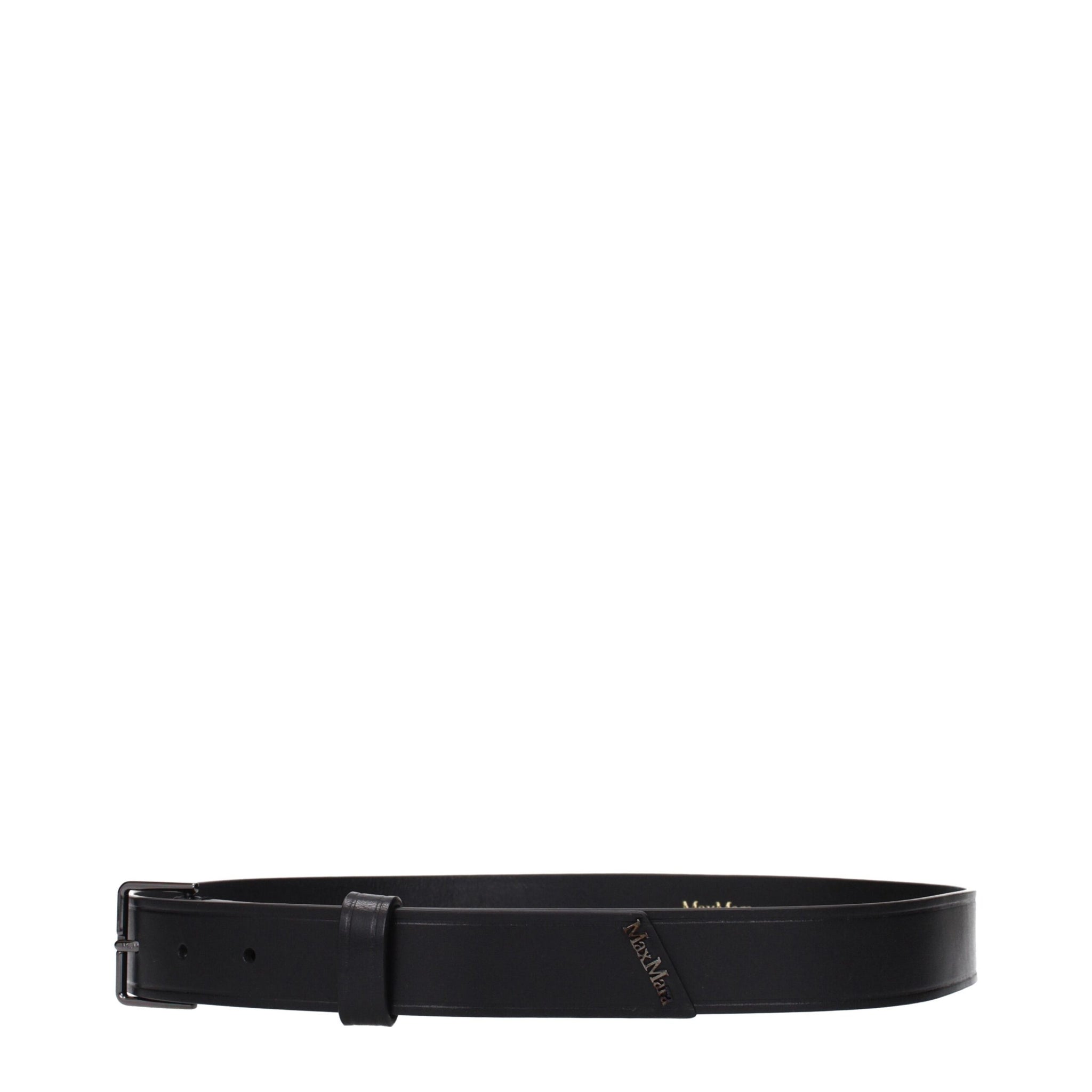 Max Mara Black Leather Regular Belt