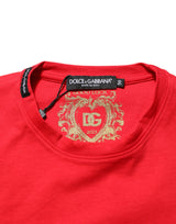 Dolce & Gabbana Red Goodluck 2023 Cotton Crew Neck T-shirt