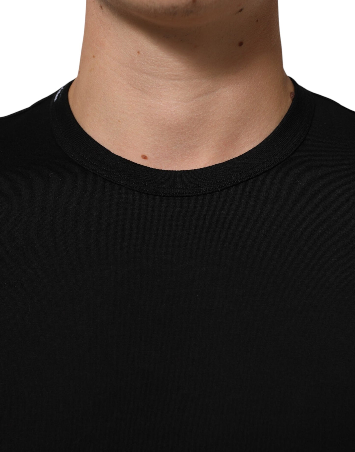 Dolce & Gabbana Black Goodluck 2021 Cotton Crew Neck T-shirt