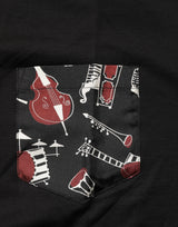 Dolce & Gabbana Black Musical Print Cotton Crew Neck T-shirt