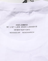 Dolce & Gabbana White Cotton Sleeveless Printed Tank T-shirt