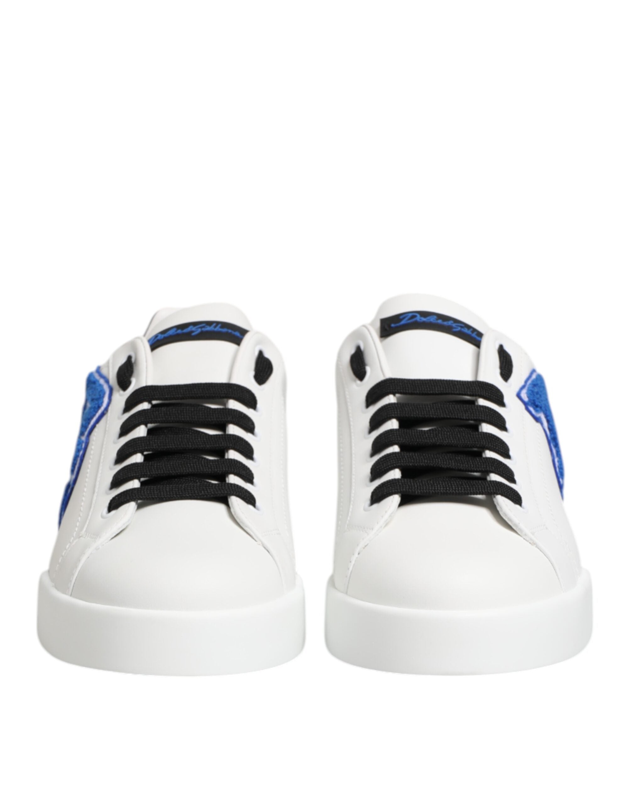 Dolce & Gabbana White Leather DG Logo Low Top Sneakers Shoes