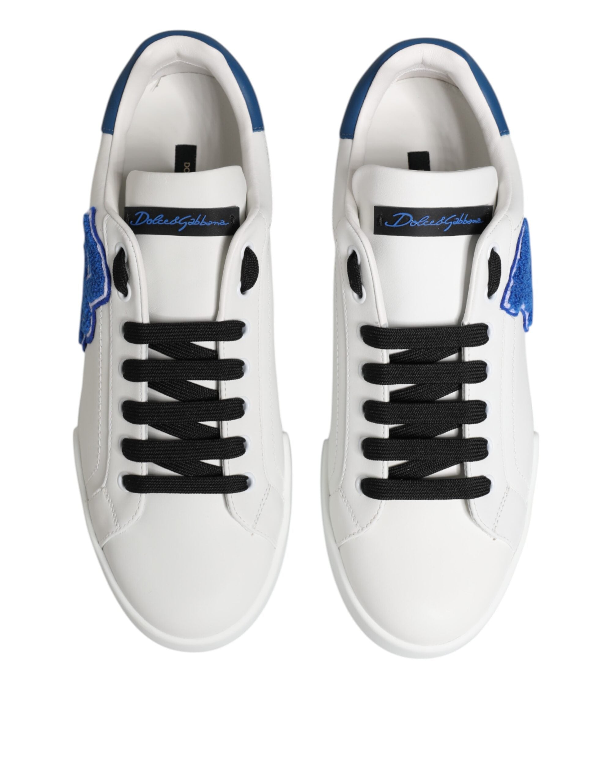 Dolce & Gabbana White Leather DG Logo Low Top Sneakers Shoes