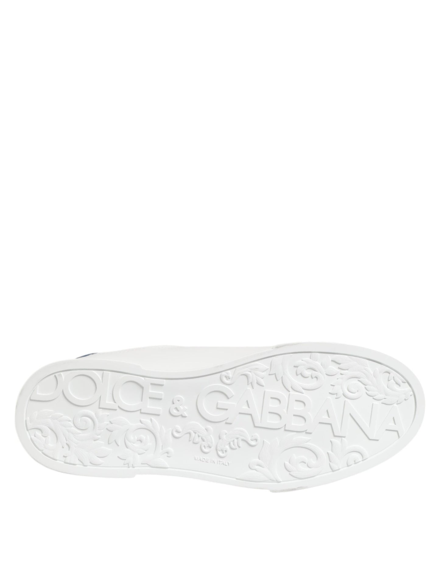 Dolce & Gabbana White Leather DG Logo Low Top Sneakers Shoes