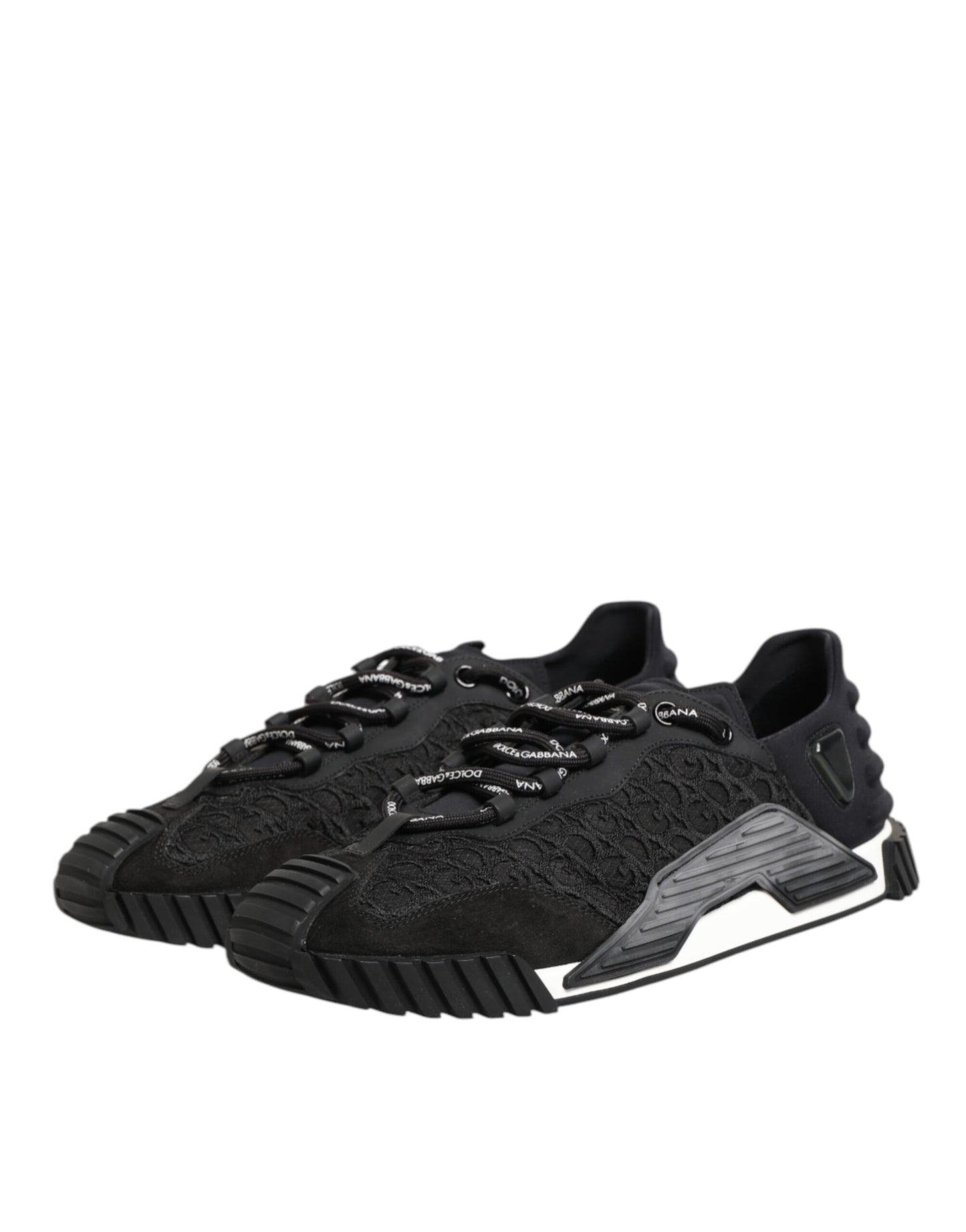 Dolce & Gabbana Black Logo Lace Low Top NS1 Sneaker Shoes
