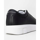 Armani Exchange Black Leather Low Top Sneakers