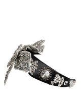 Dolce & Gabbana Black Hair Flower Crystal LIMONI Women Headband Diadem