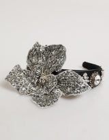 Dolce & Gabbana Black Hair Flower Crystal LIMONI Women Headband Diadem