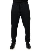 Dolce & Gabbana Black Cotton Men Jogger Sweatpants Pants