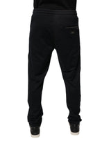 Dolce & Gabbana Black Cotton Men Jogger Sweatpants Pants