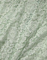 Dolce & Gabbana Mint Green Floral Lace Trim Midi Dress