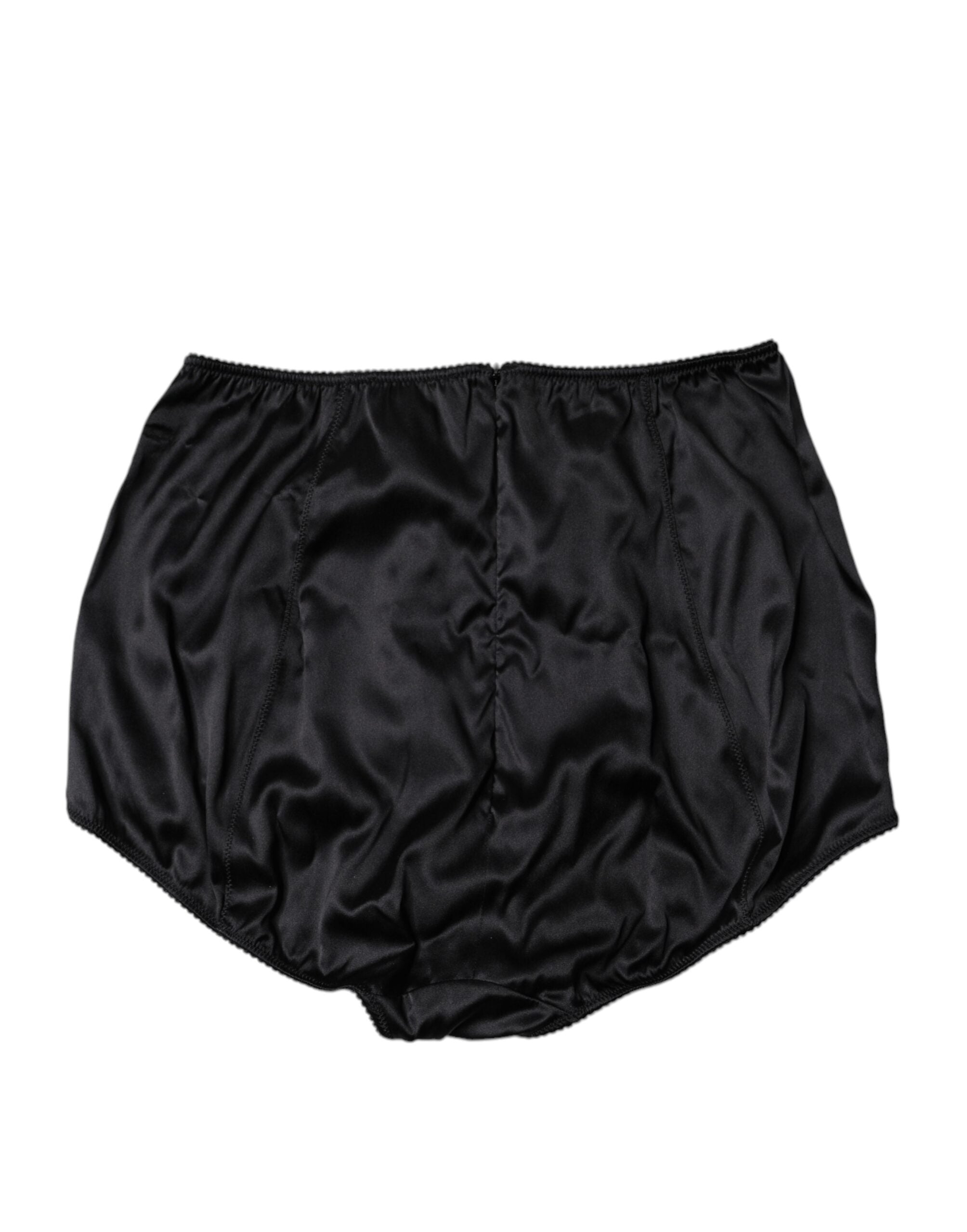 Dolce & Gabbana Black Silk Stretch High Waist Girdle Underwear
