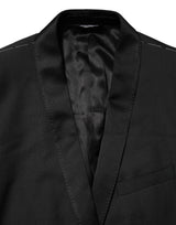 Dolce & Gabbana Black Wool GOLD 1 Button Suit Coat Blazer