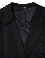 Dolce & Gabbana Black Viscose 2 Buttons Suit Jacket Blazer