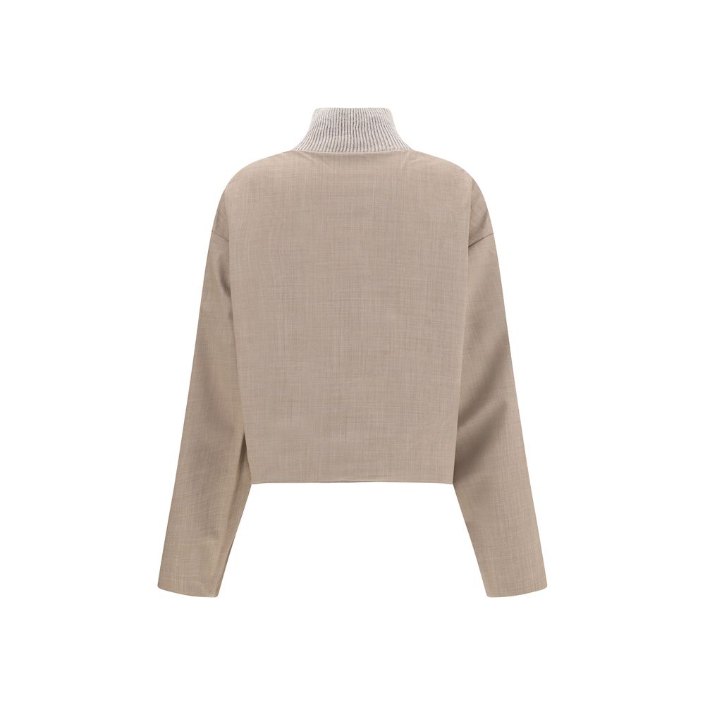 Fabiana Filippi Beige Fleece Wool Coat