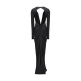 The Andamane Black Acetate Casual Dress
