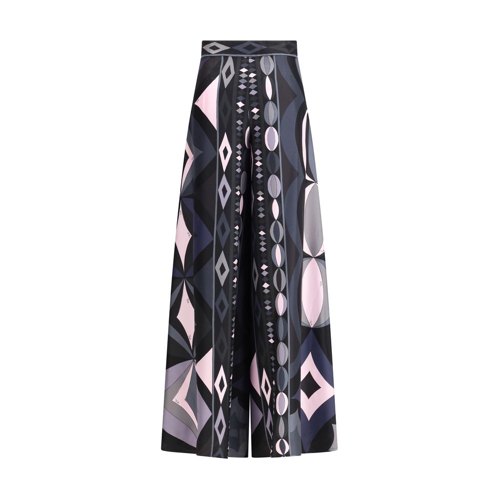 Emilio Pucci Multicolor Silk Casual Pants