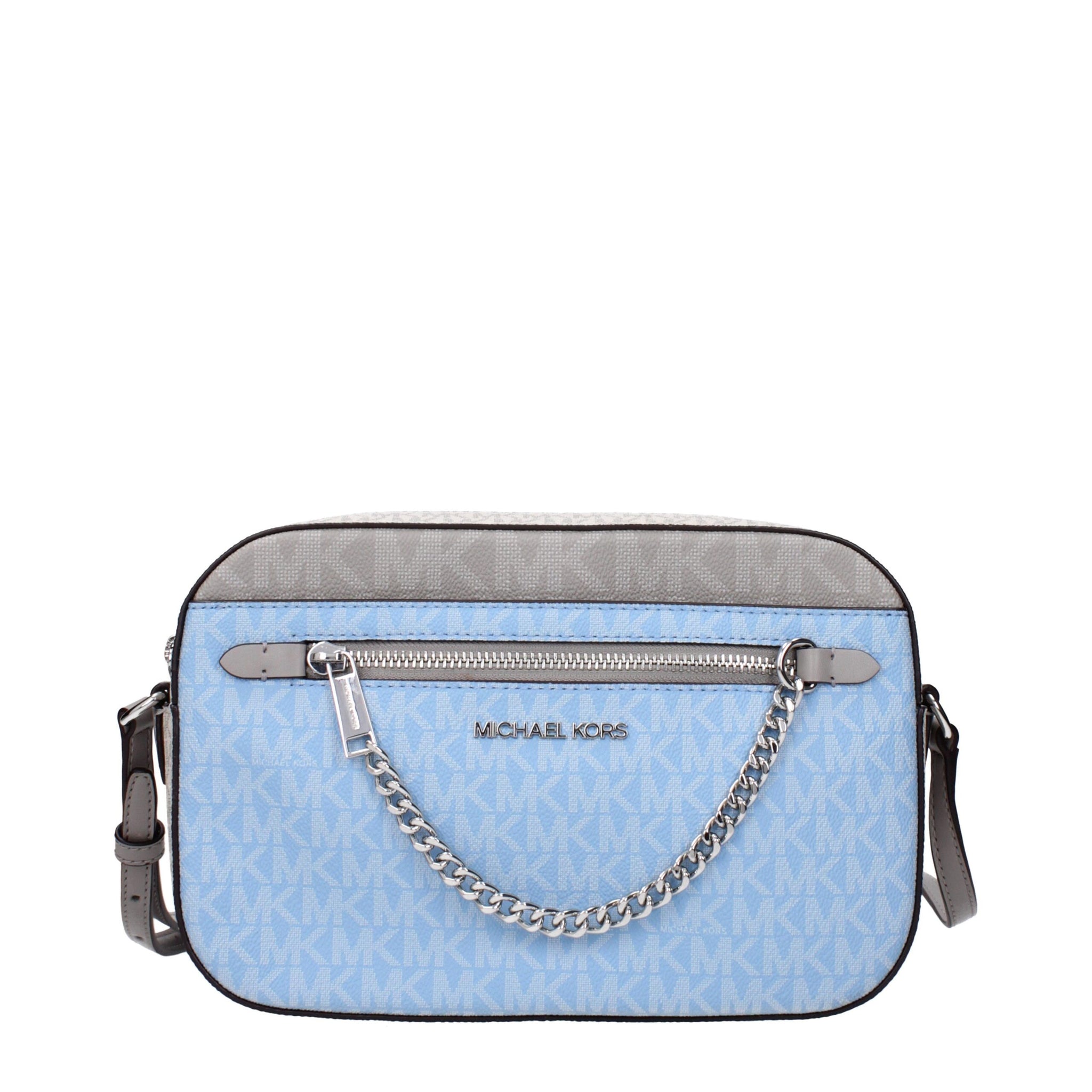 Michael Kors Light Blue Fabric Crossbody Bag