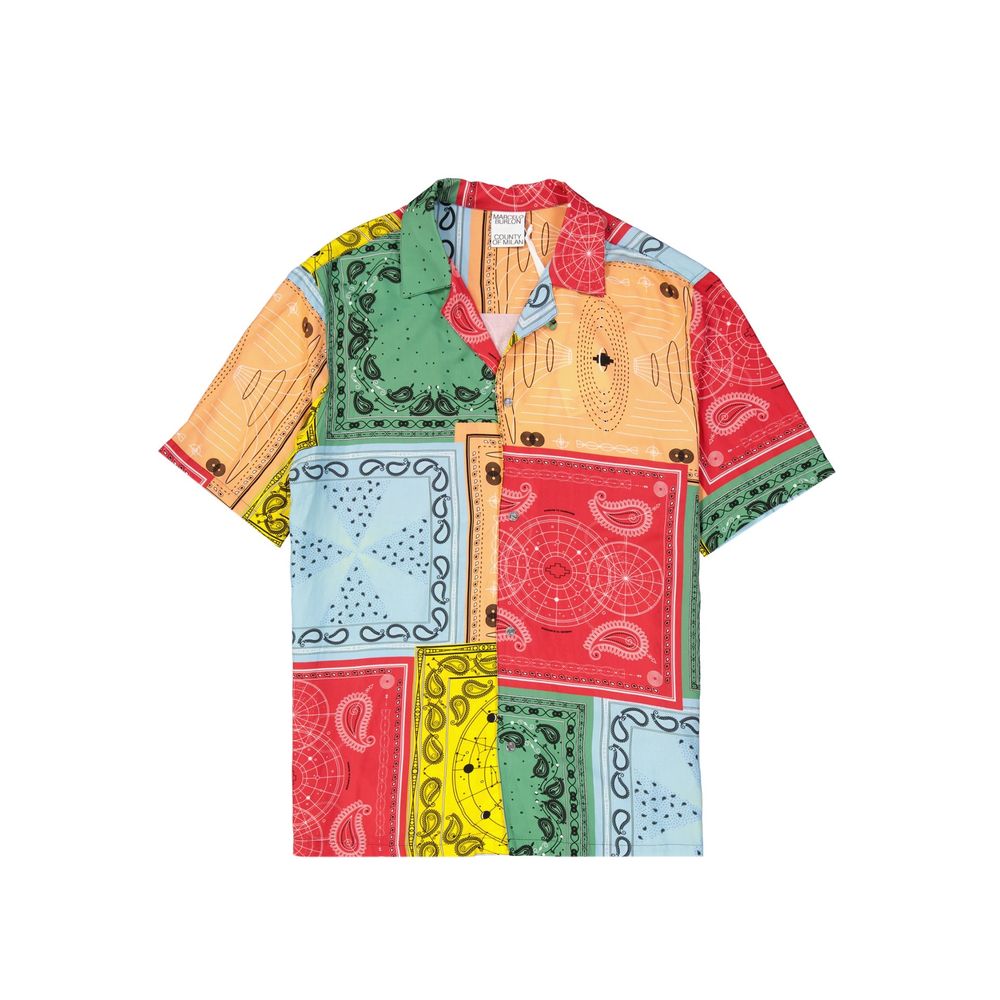 Marcelo Burlon Red Viscose Pattern Shirt