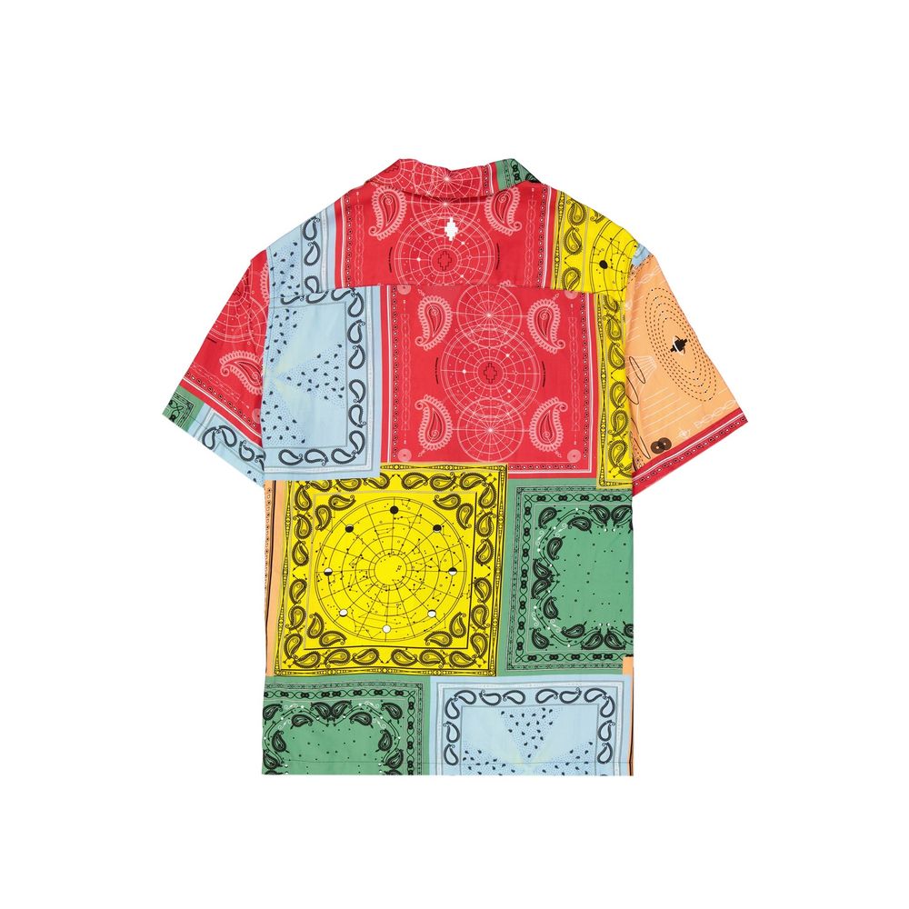 Marcelo Burlon Red Viscose Pattern Shirt