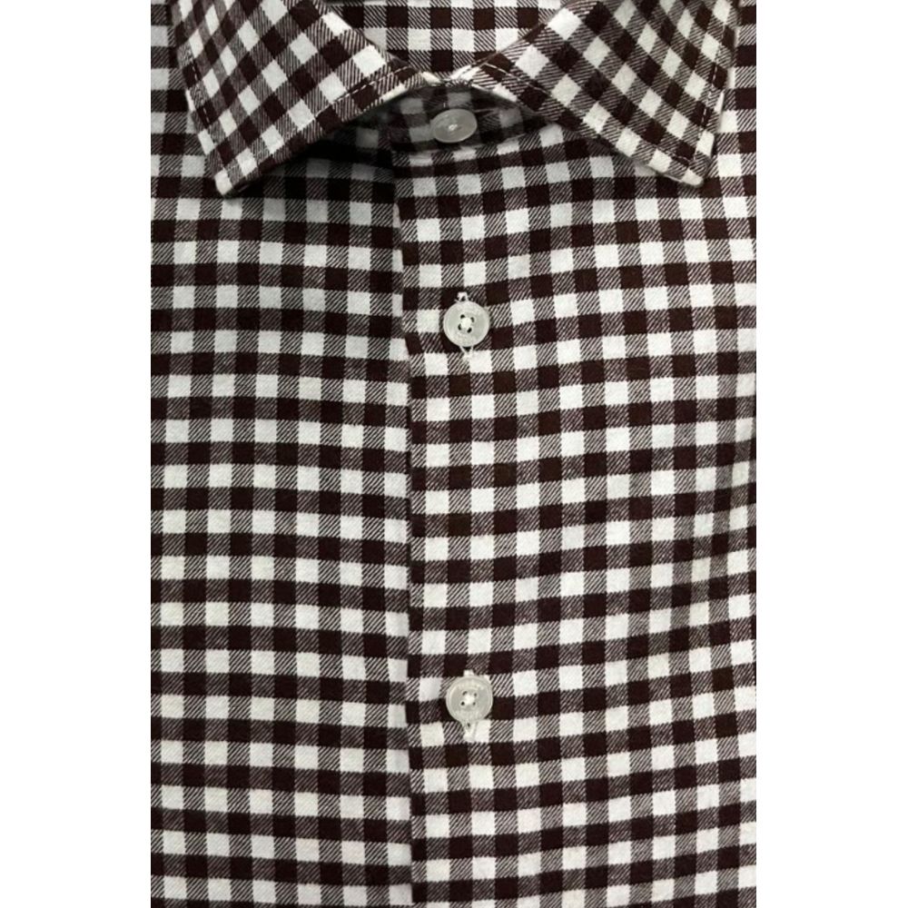 Baldinini Trend Brown Cotton Men's Shirt