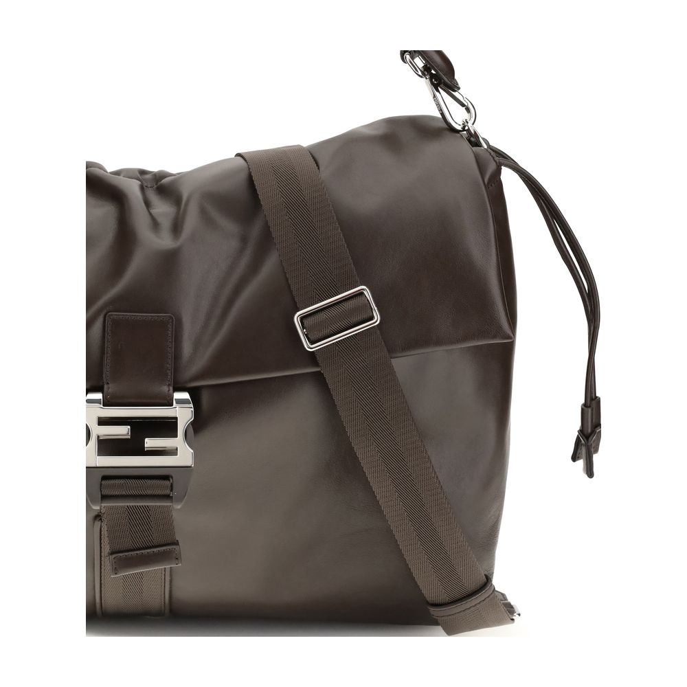 Fendi Brown Calf Leather Bos Taurus Shoulder Bag