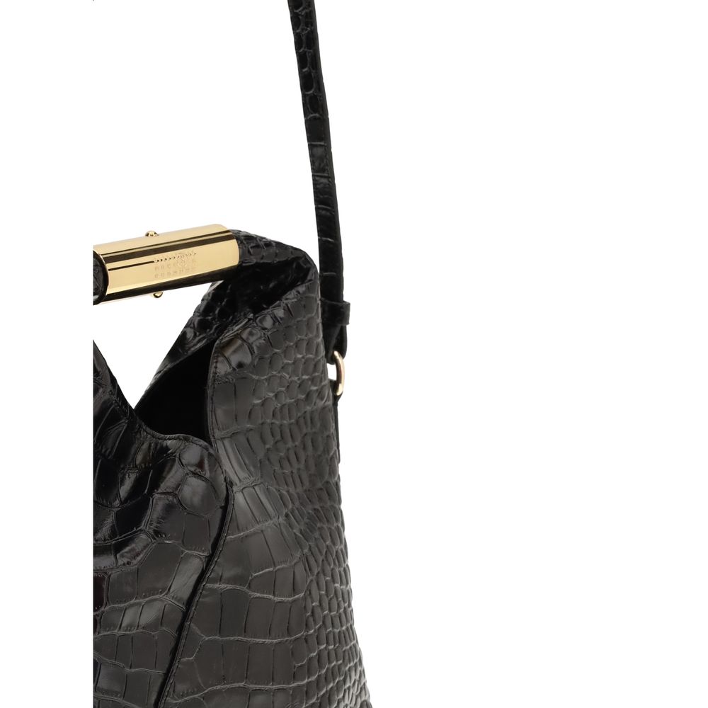 MM6 Black Calf Leather Bos Taurus Handbag
