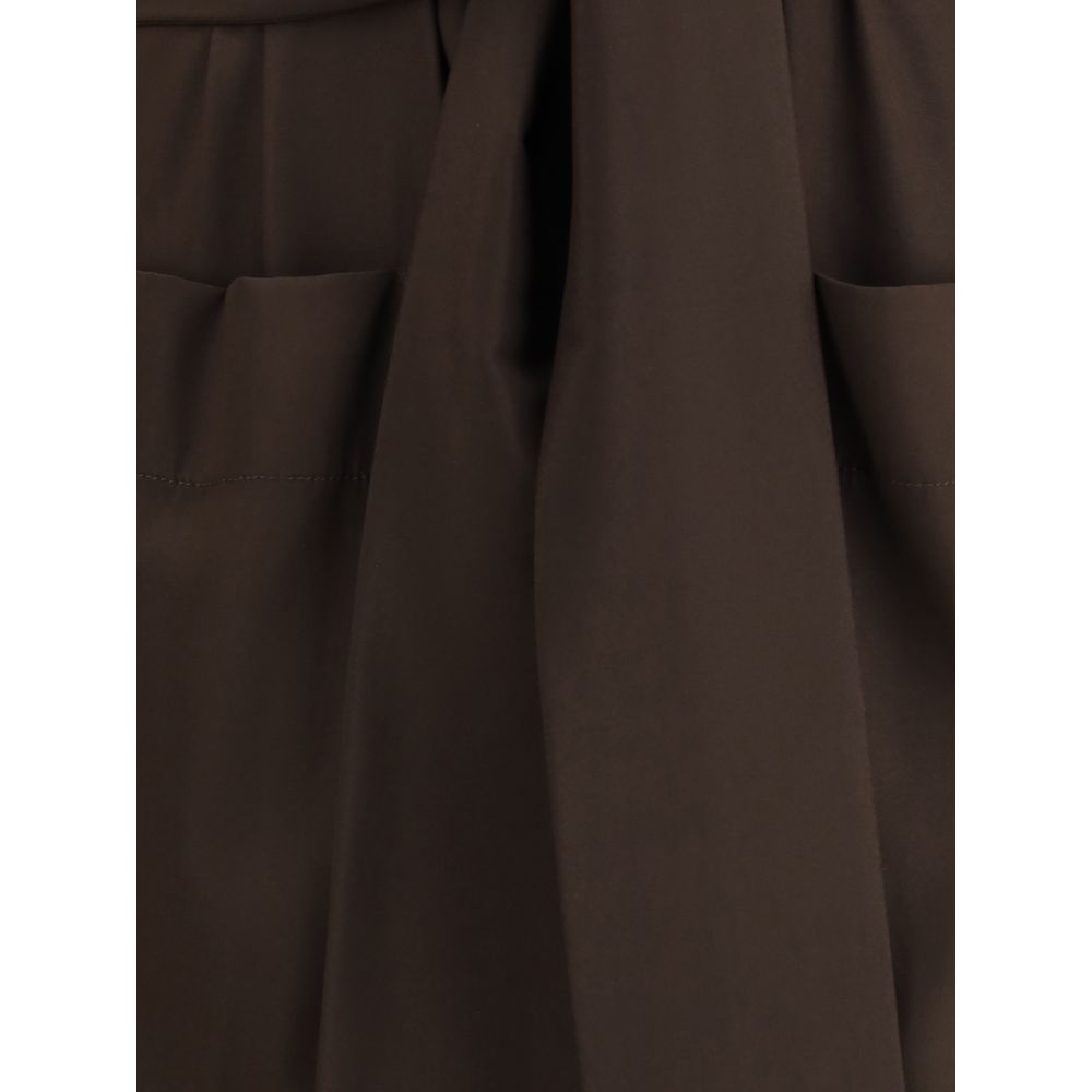 Ella Brown Silk Casual Dress