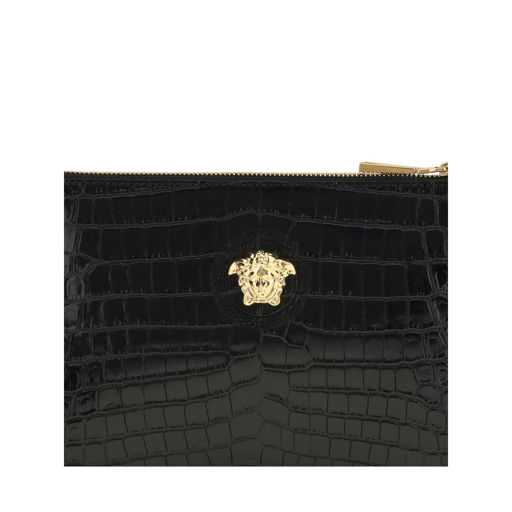 Versace Black Calf Leather Bos Taurus Wallet